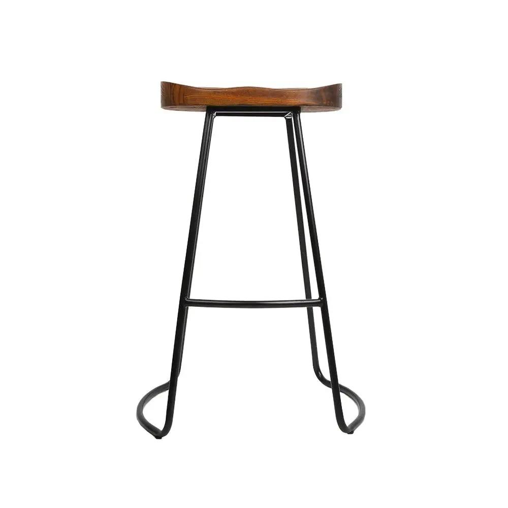 4x Ricardo Vintage Bar Stools | Dark Wood | 75cm