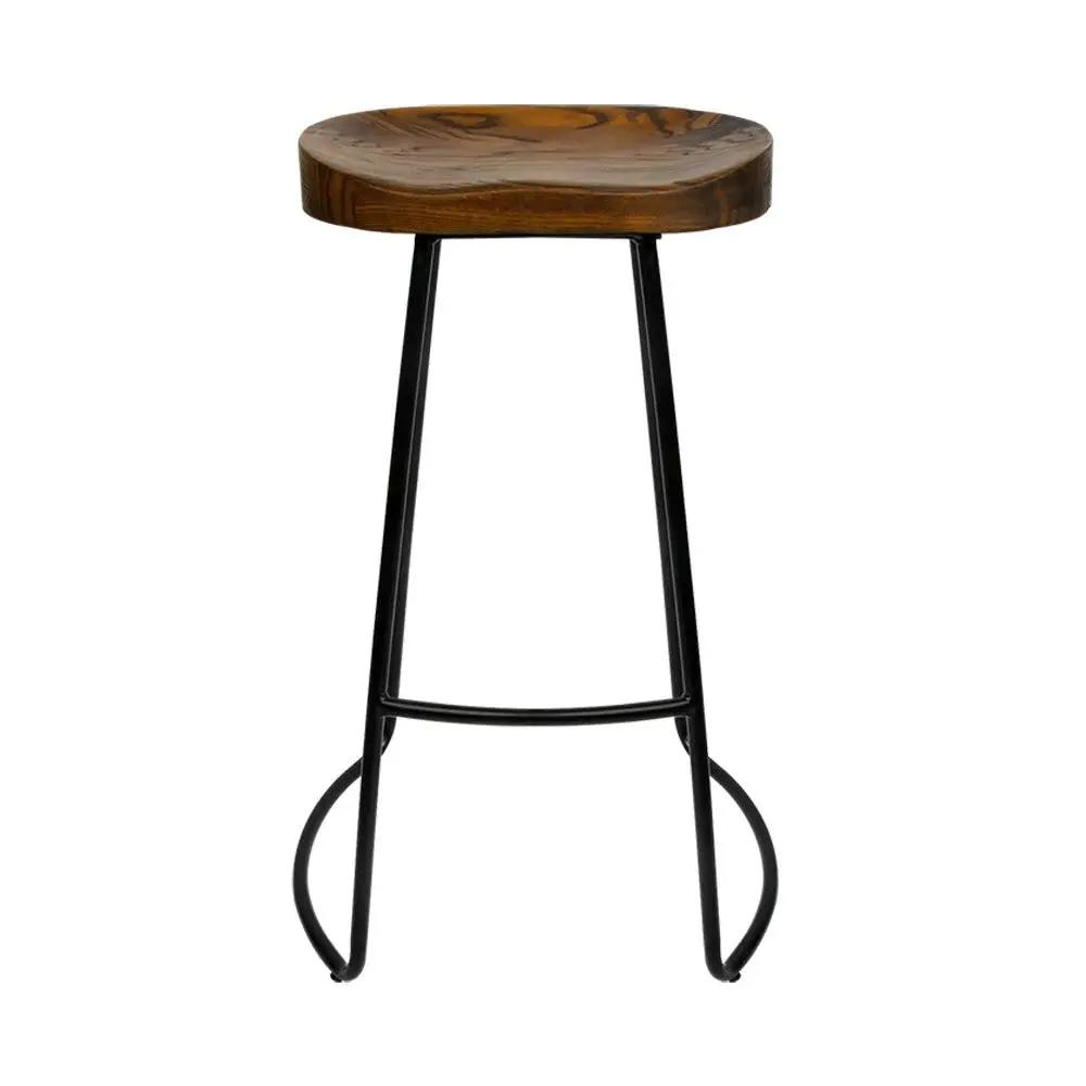 2x Ricardo Vintage Bar Stools | Wood | 65cm