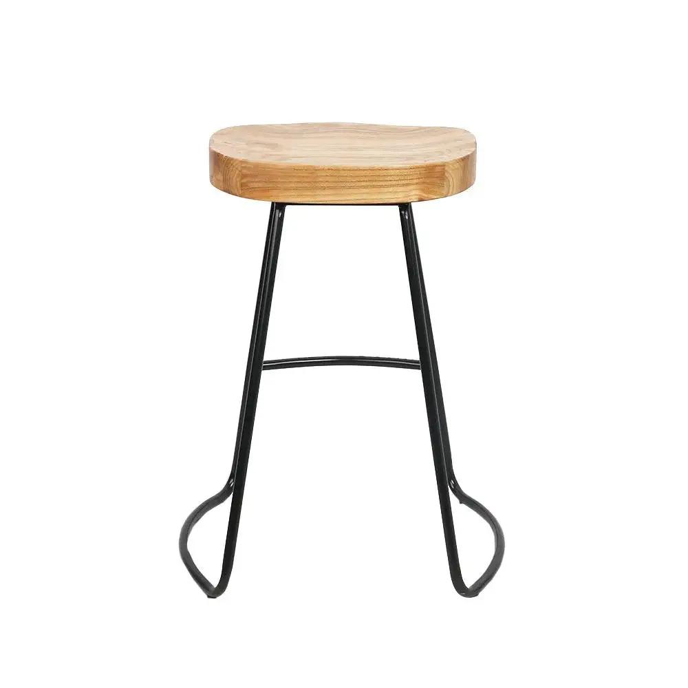 4x Ricardo Vintage Bar Stools | Light Wood |  65cm