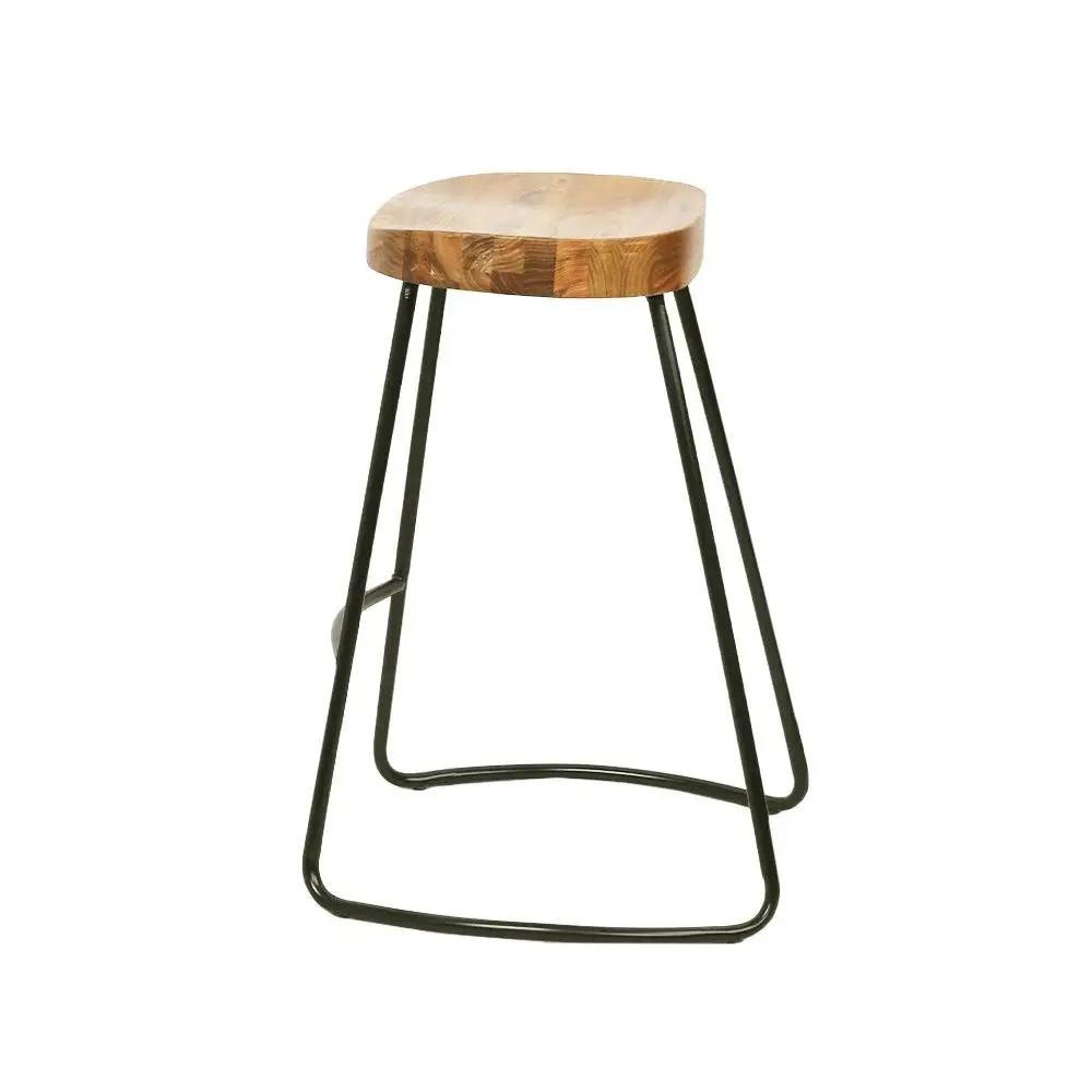 4x Ricardo Vintage Bar Stools | Light Wood |  65cm