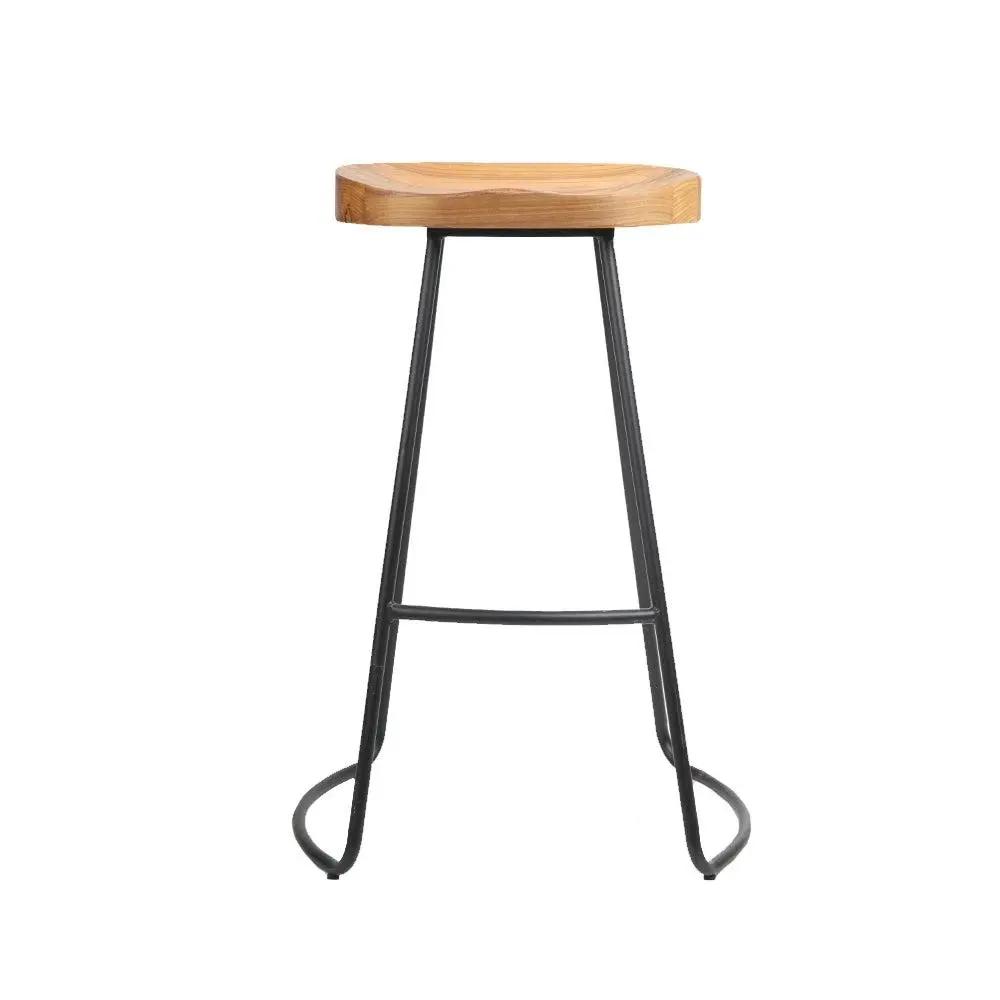 4x Ricardo Vintage Bar Stools | Light Wood | 75cm