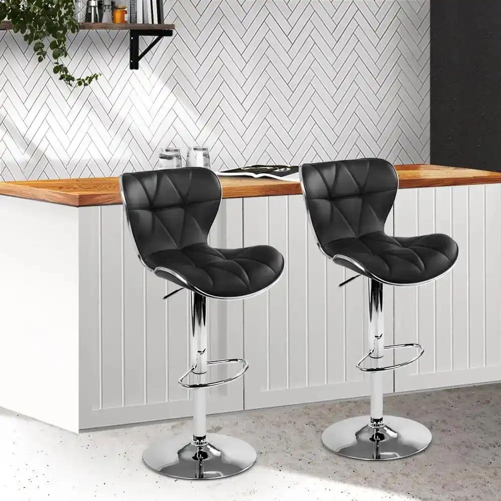 2x Elite Comfort Bar Stools | Black