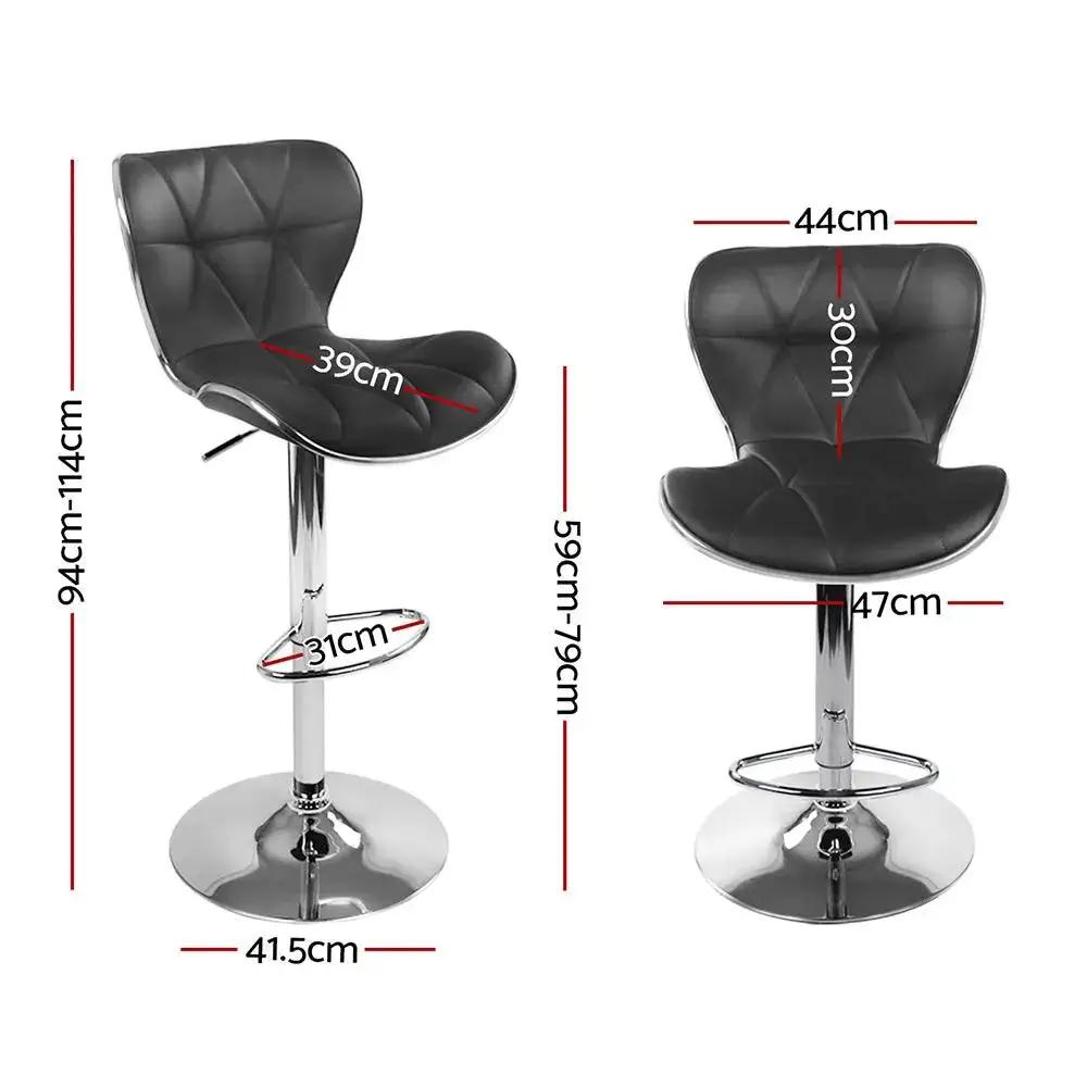 4x Elite Comfort Bar Stools | Black & Chrome