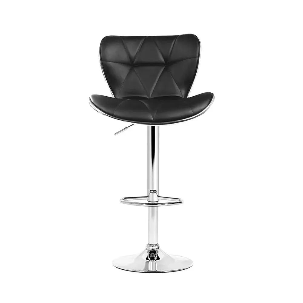 4x Elite Comfort Bar Stools | Black & Chrome