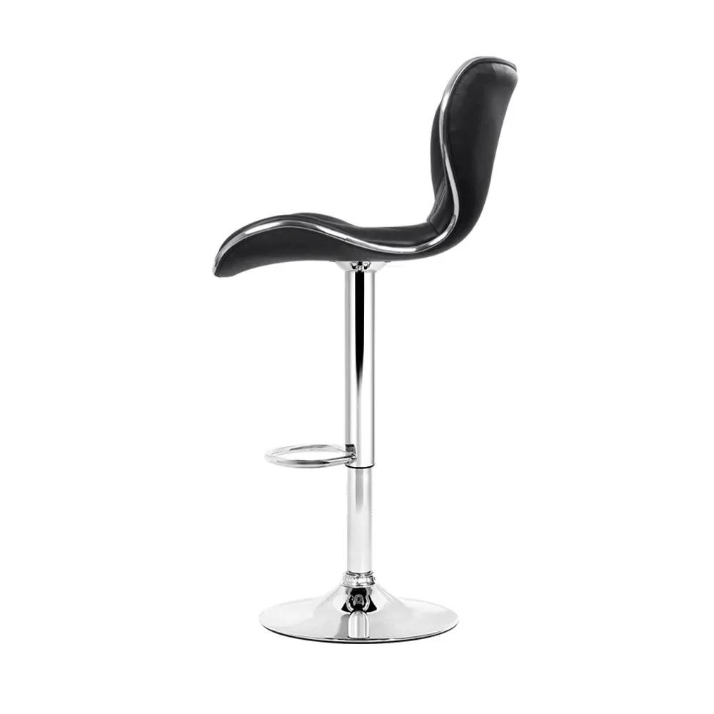 4x Elite Comfort Bar Stools | Black & Chrome