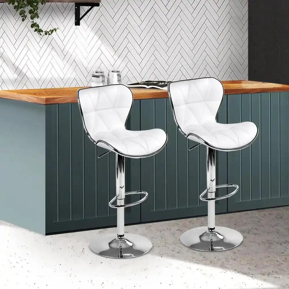 2x Elite Comfort Bar Stools | White