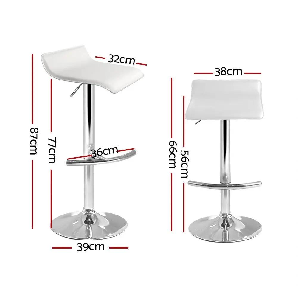 4x Sena Adjustable Gas Lift Bar Stools | White