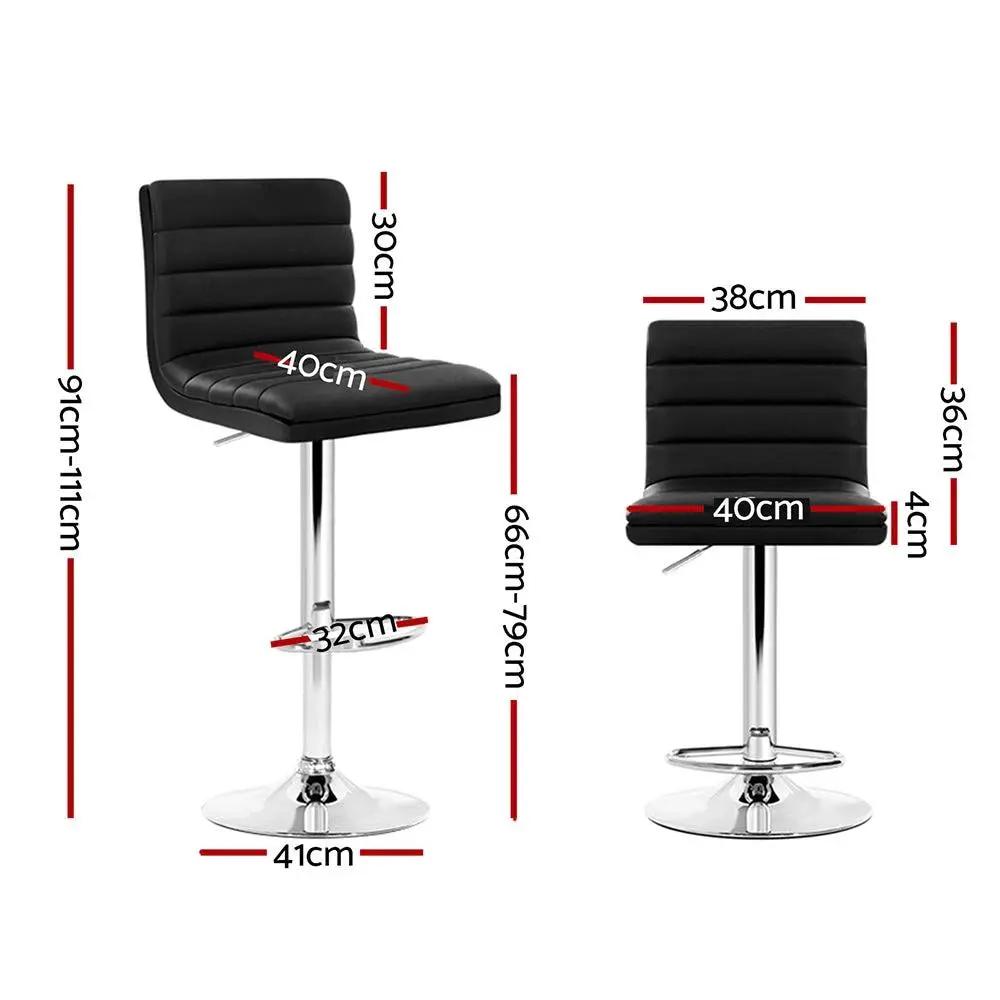 2x LuxeRise Bar Stools | Black