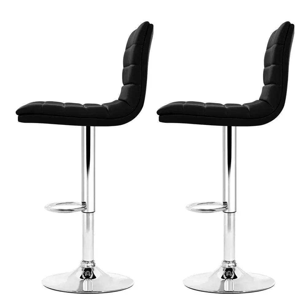 2x LuxeRise Bar Stools | Black