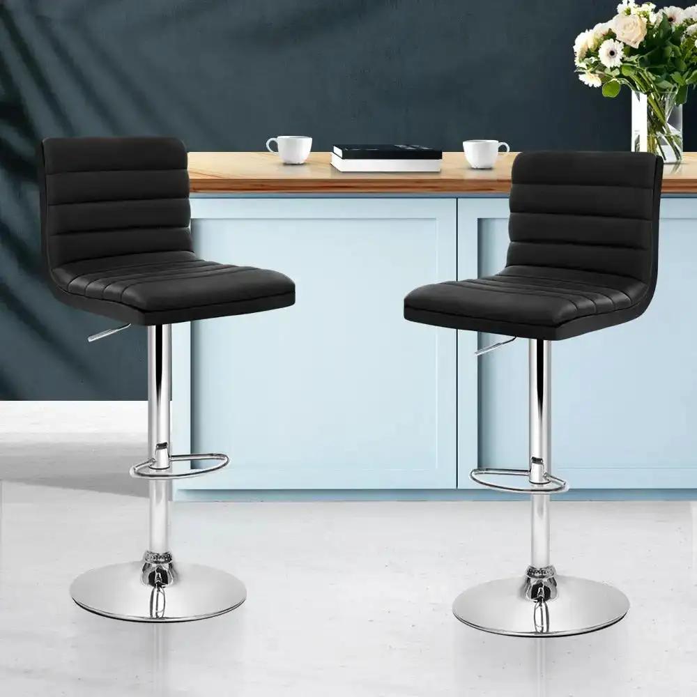 2x LuxeRise Bar Stools | Black