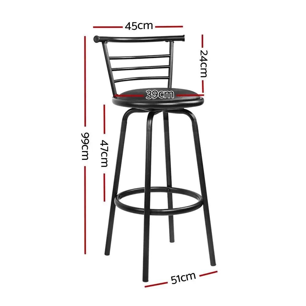 2x Elegance Swivel Bar Stools | Black