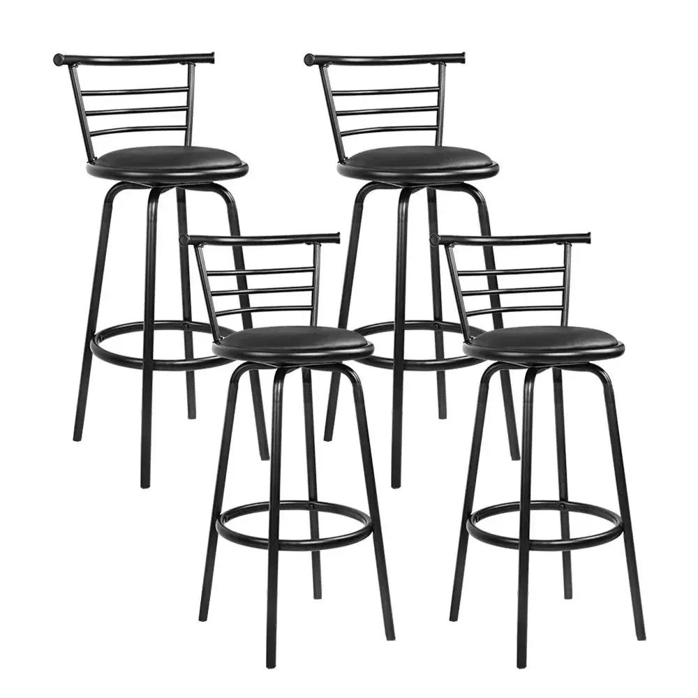 4x Elegance Swivel Bar Stools | Black