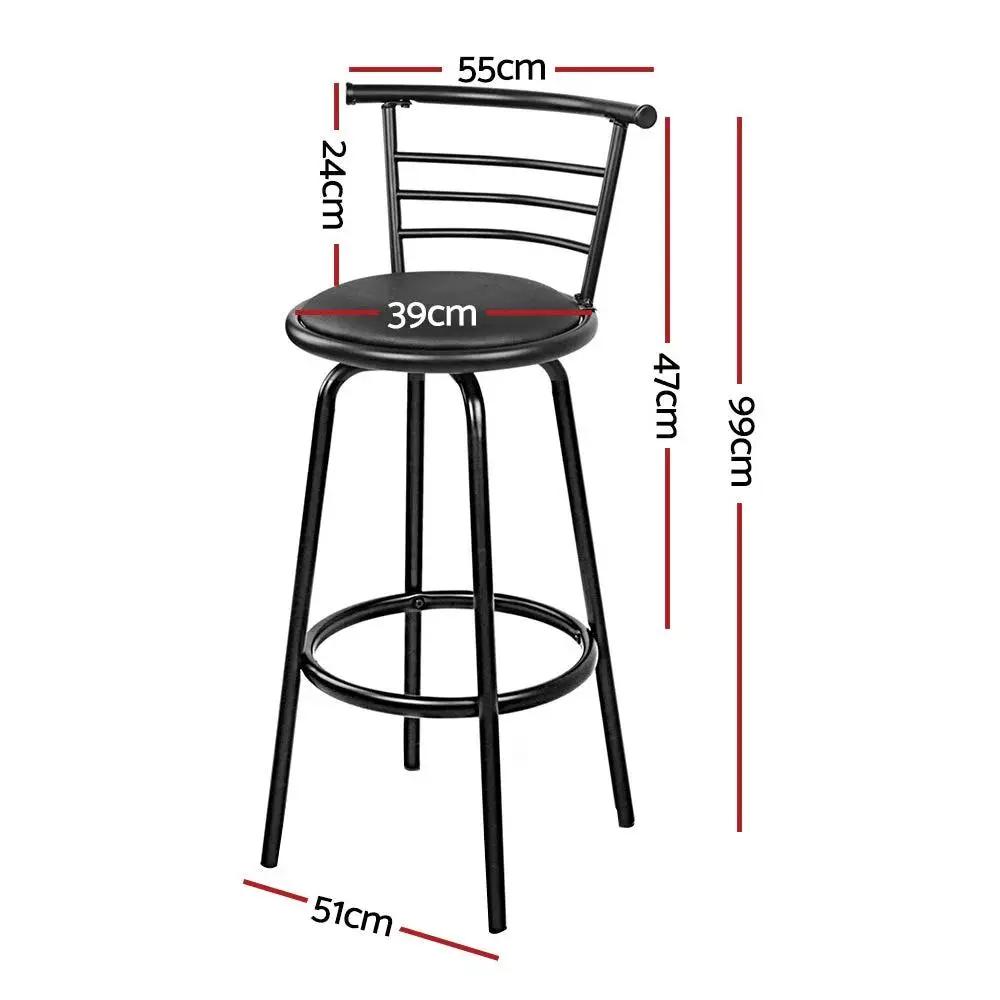 4x Elegance Swivel Bar Stools | Black