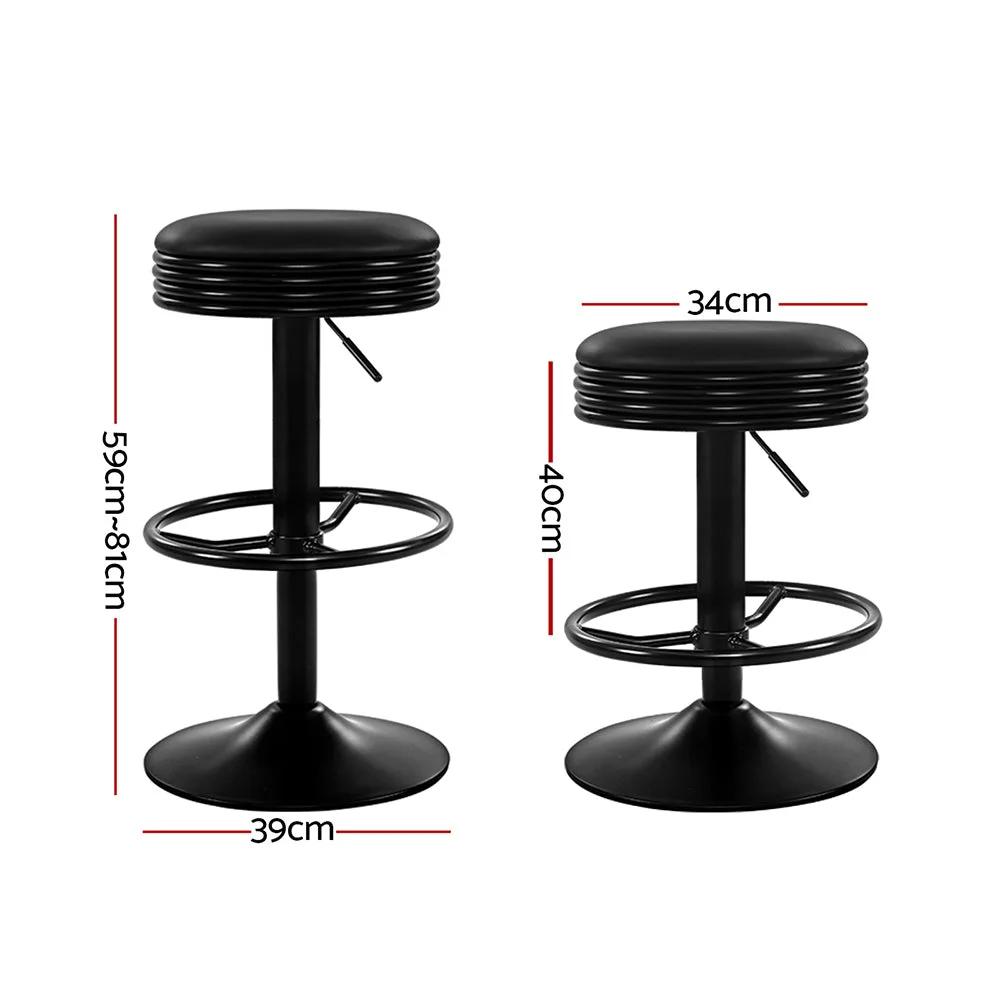 2x Sovereign Luxe Adjustable Bar Stools | Black