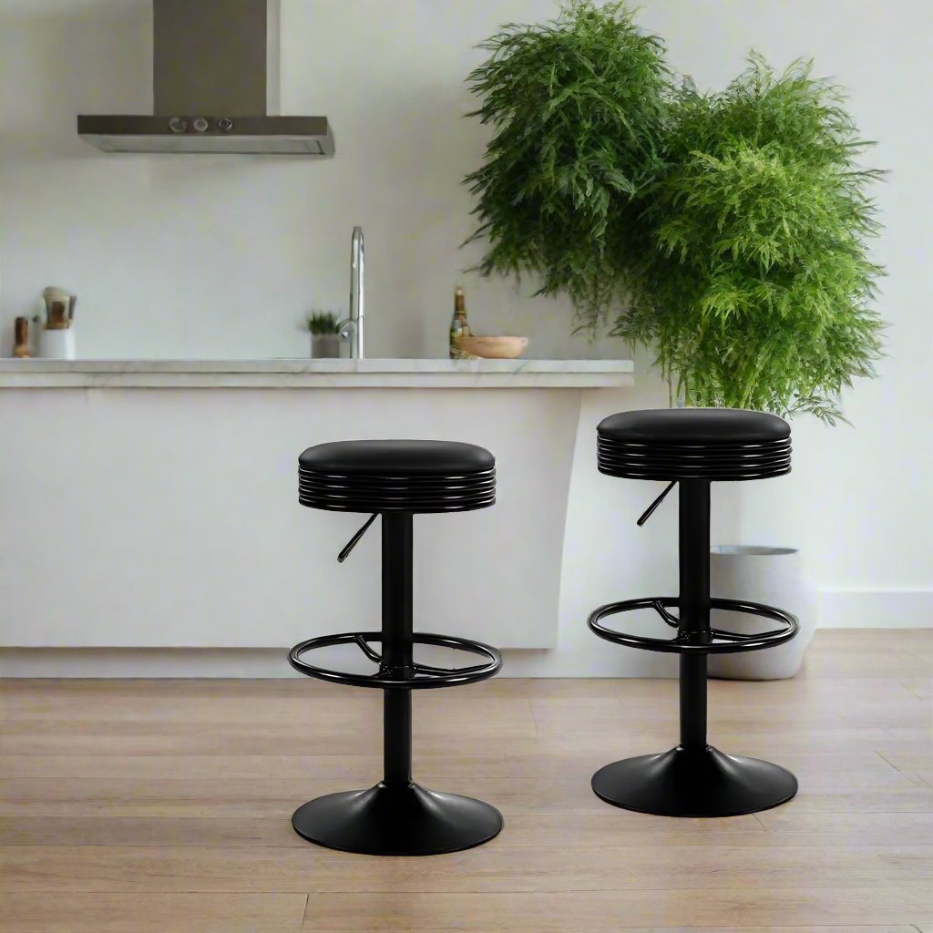 2x Sovereign Luxe Adjustable Bar Stools | Black