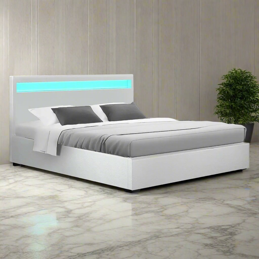 LED Gas lift Bed Frame