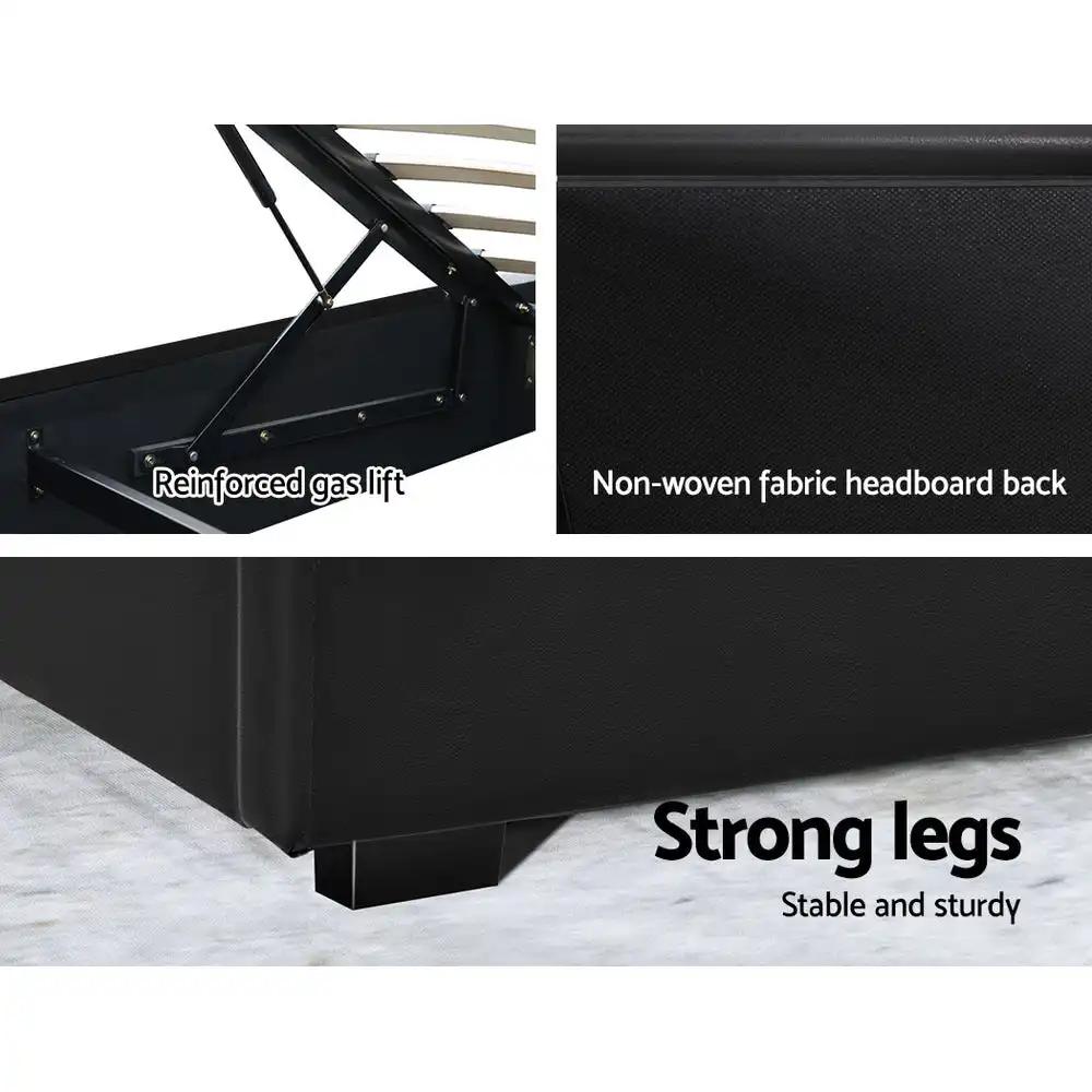 Queen (Black) LED Gas Lift Bed Frame | RadianceLift