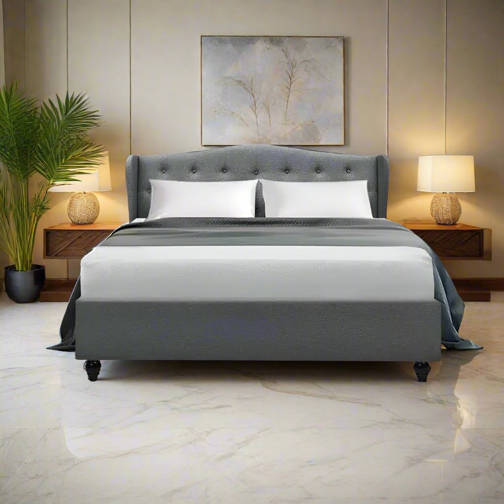 Double (Grey) Tufted Bed Frame | LuxeLinen