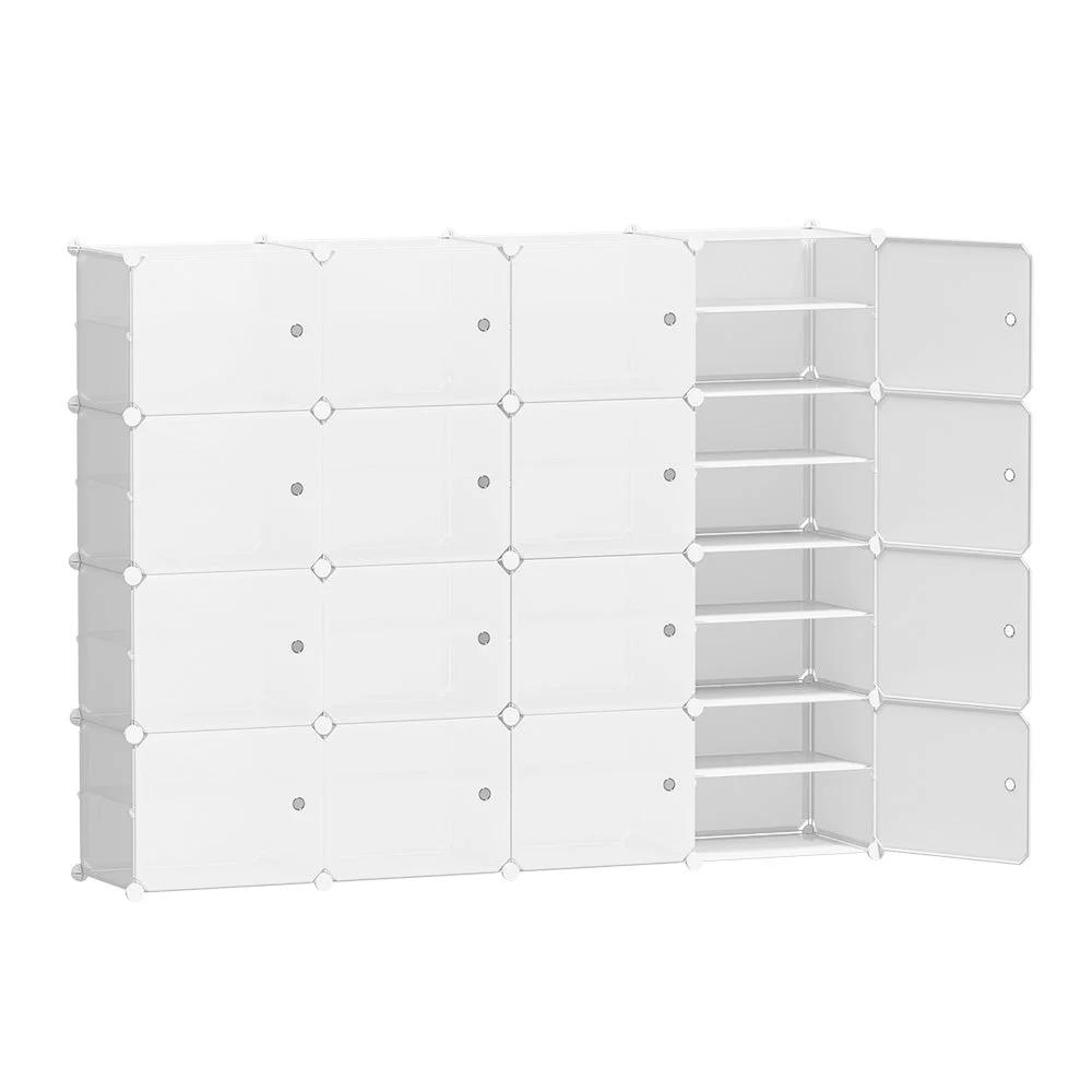 Artiss DIY Shoe Cabinet Shoe Box White Storage Cube Portable Organiser Stand