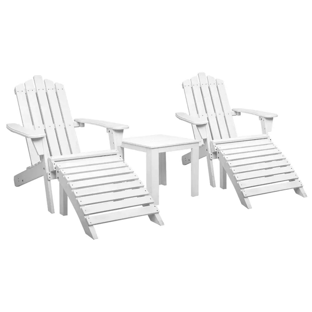 Beach Chairs with Table | White