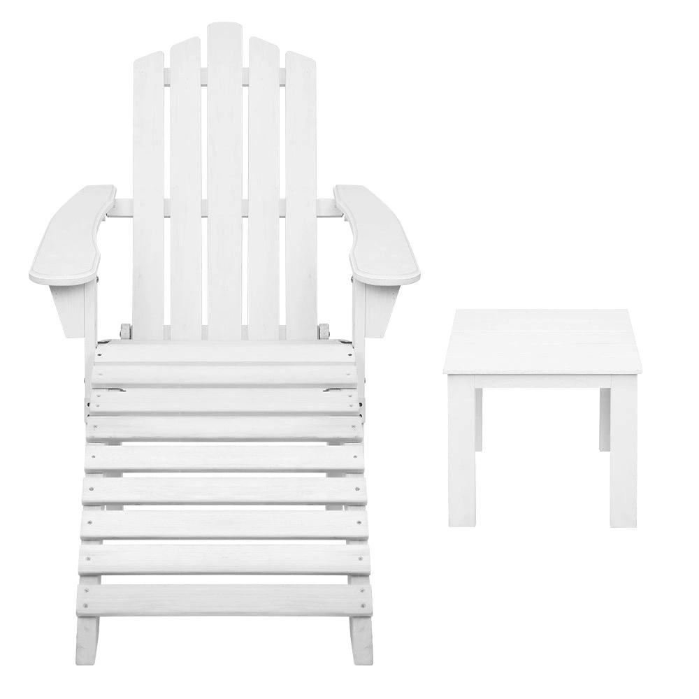 Beach Chairs with Table | White