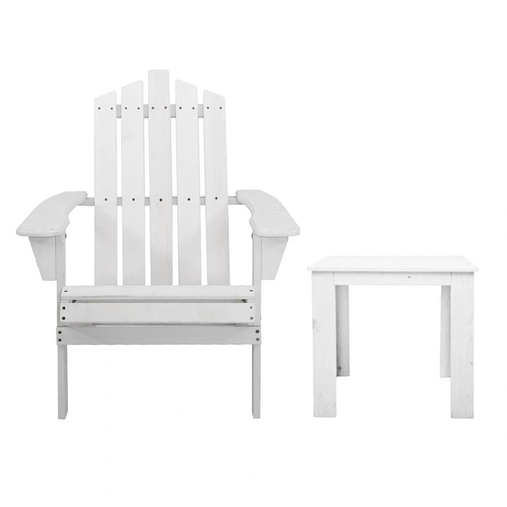 Outdoor Beach Chair & Side Table | White