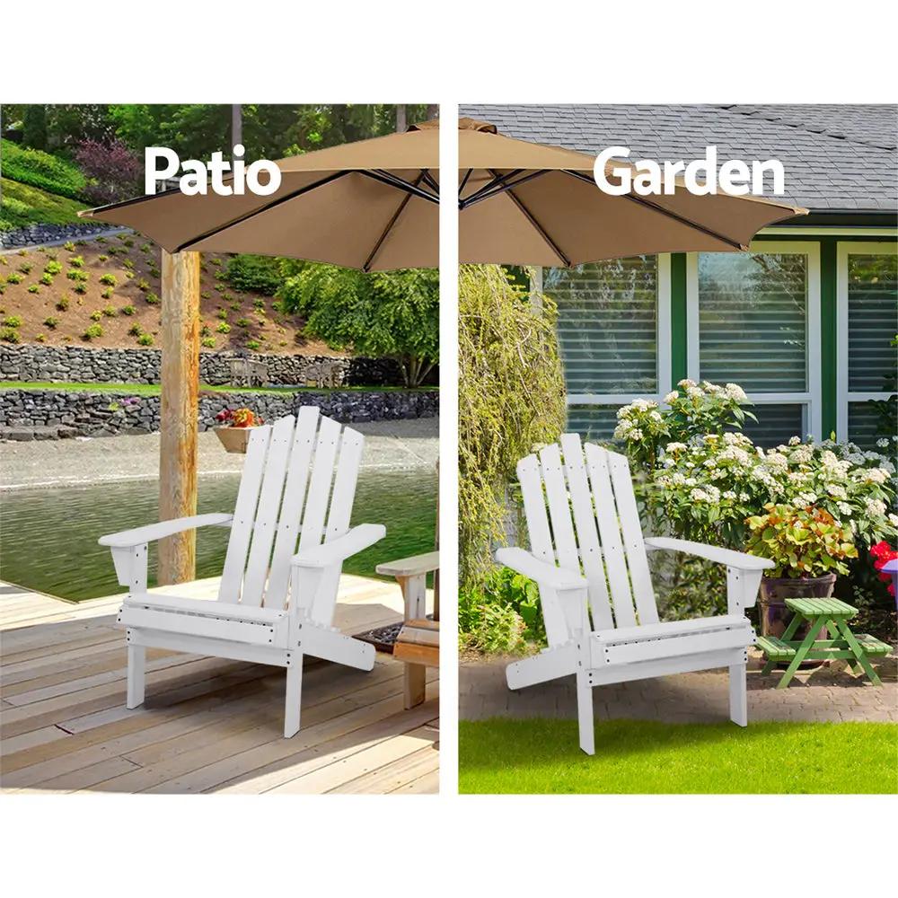 Outdoor Beach Chair & Side Table | White