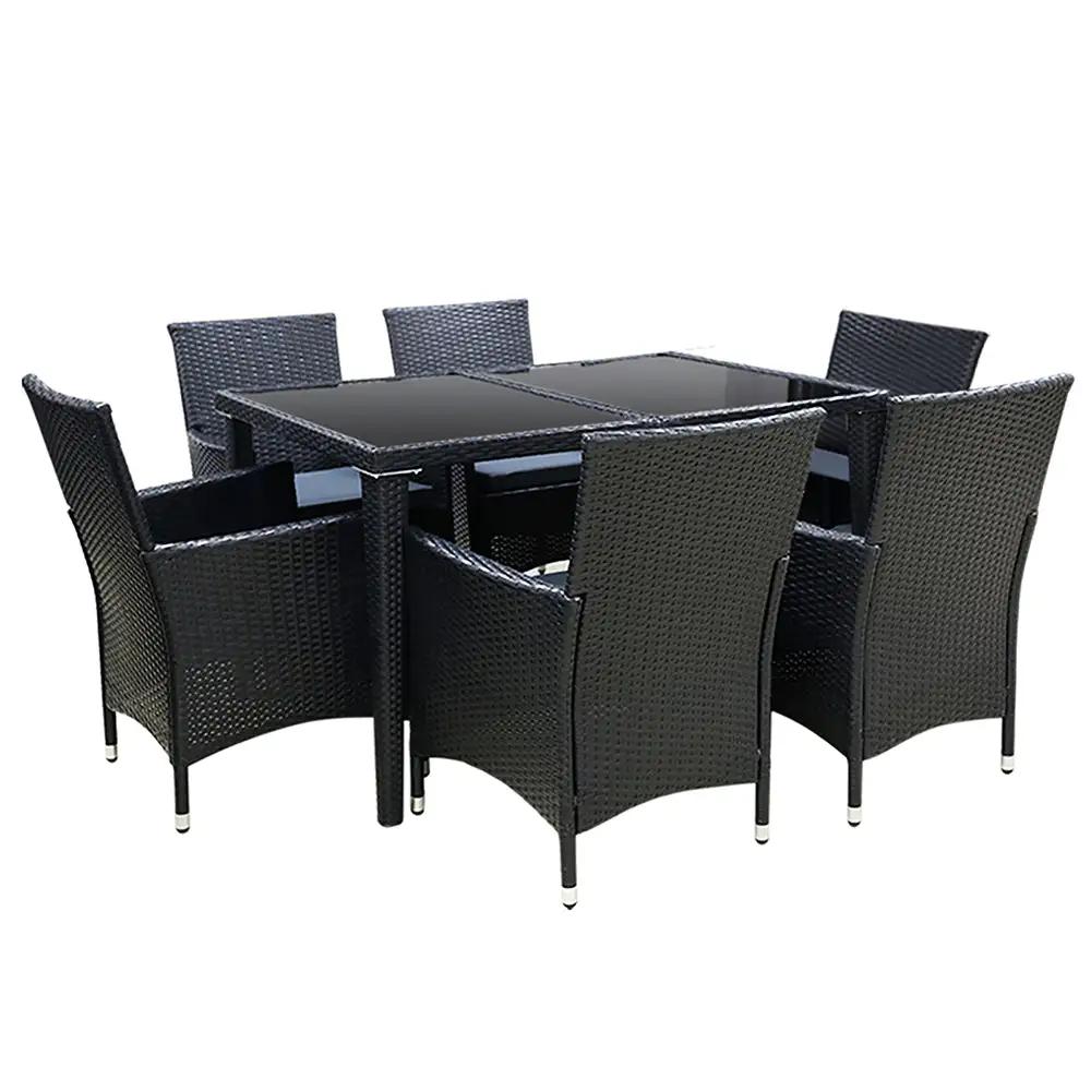 Eden Retreat 7-Piece Dining Set | Black & Grey