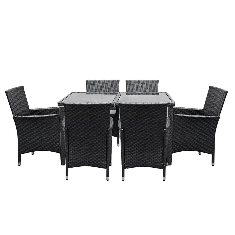 Eden Retreat 7-Piece Dining Set | Black & Grey