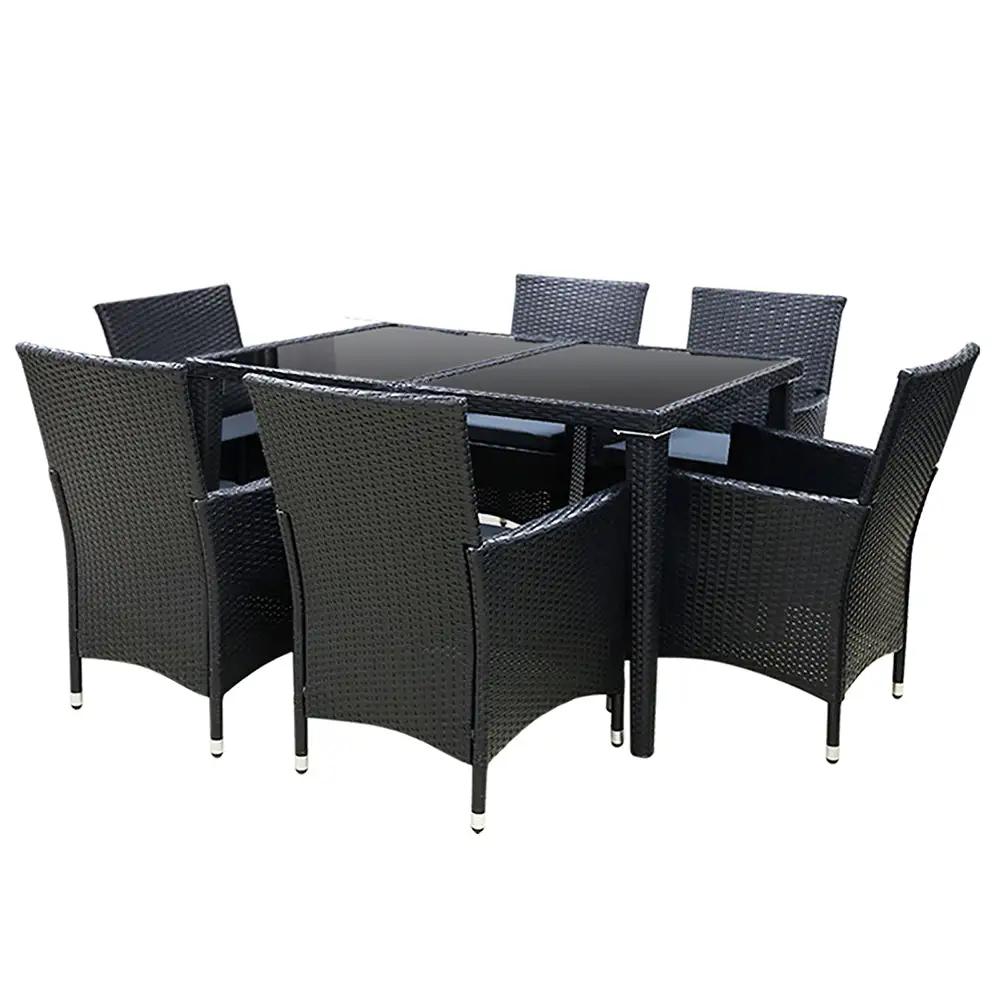 Eden Retreat 7-Piece Dining Set | Black & Grey