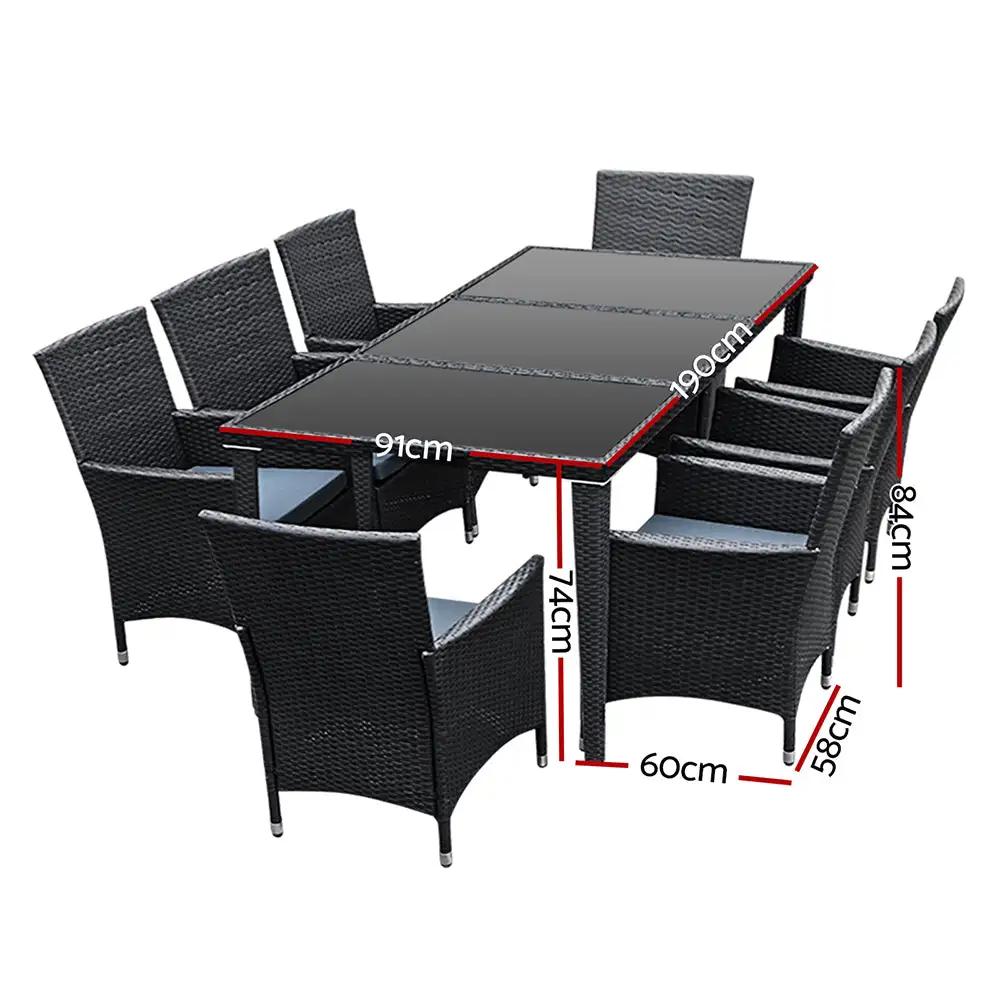 Regency 9-Piece Outdoor Dining Set | Black