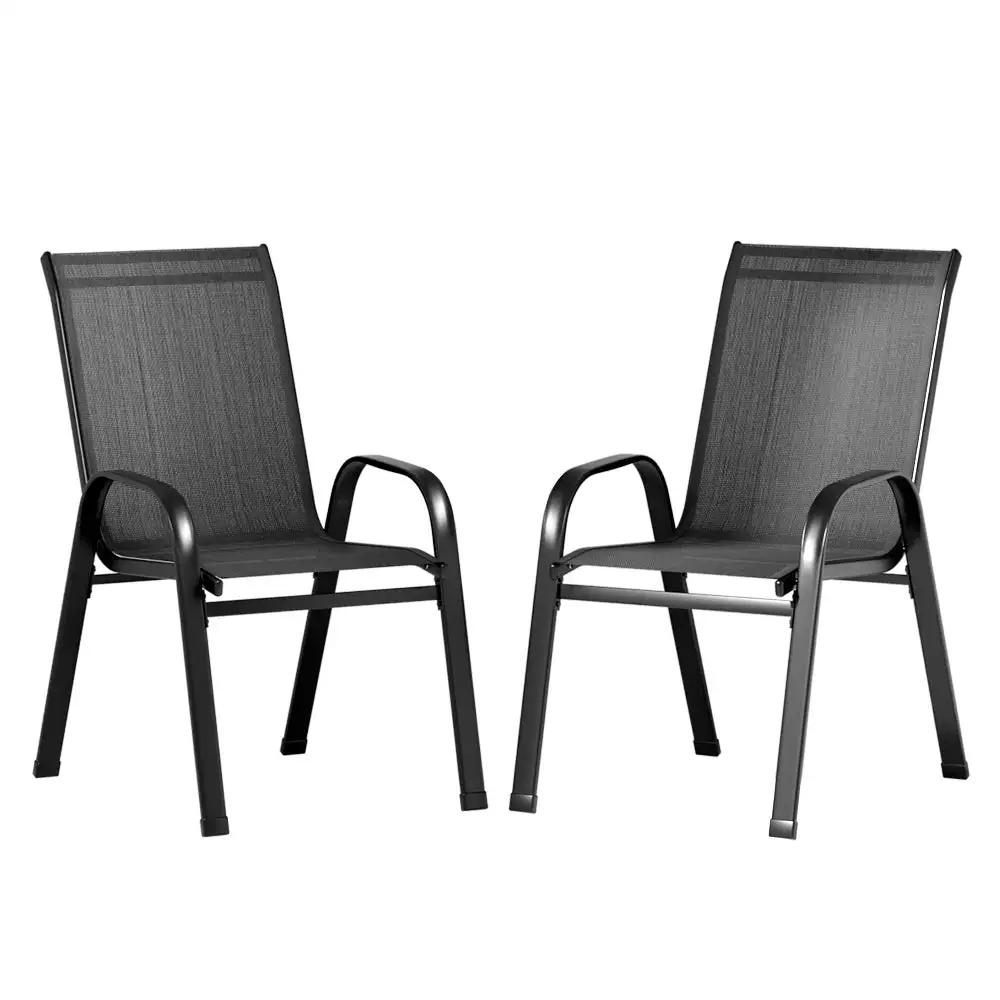 Outdoor Stackable Chairs x2 | Black