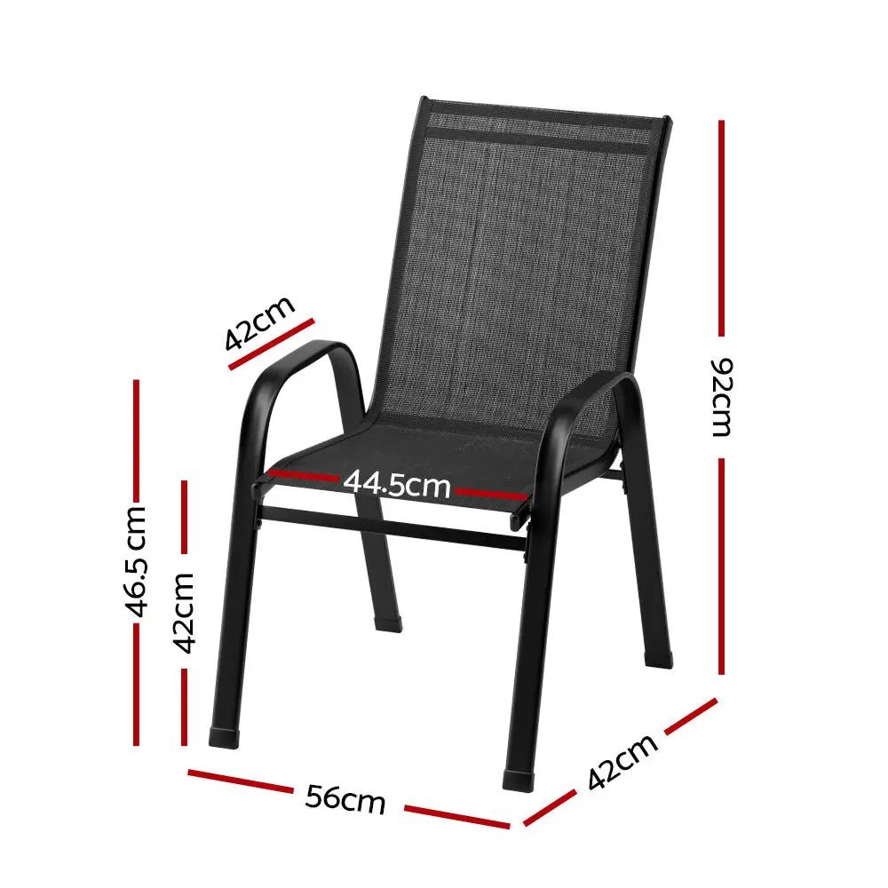 Outdoor Stackable Chairs x2 | Black