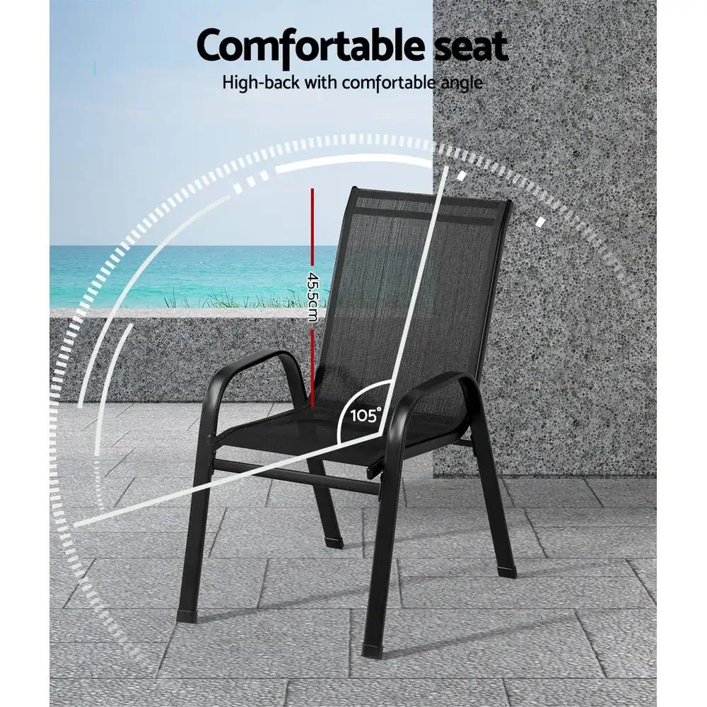 Outdoor Stackable Chairs x2 | Black