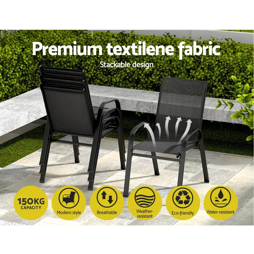 Outdoor Stackable Chairs x2 | Black