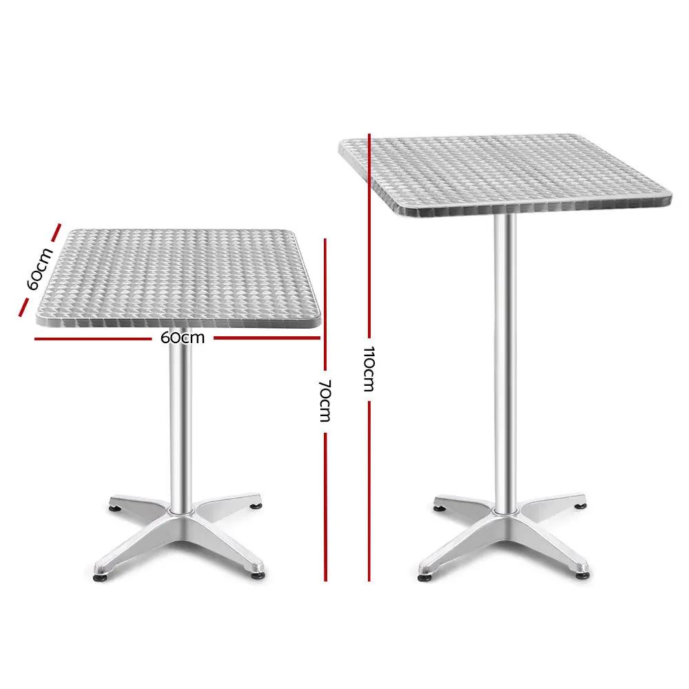 Outdoor Adjustable Pub Table | Stainless Steel