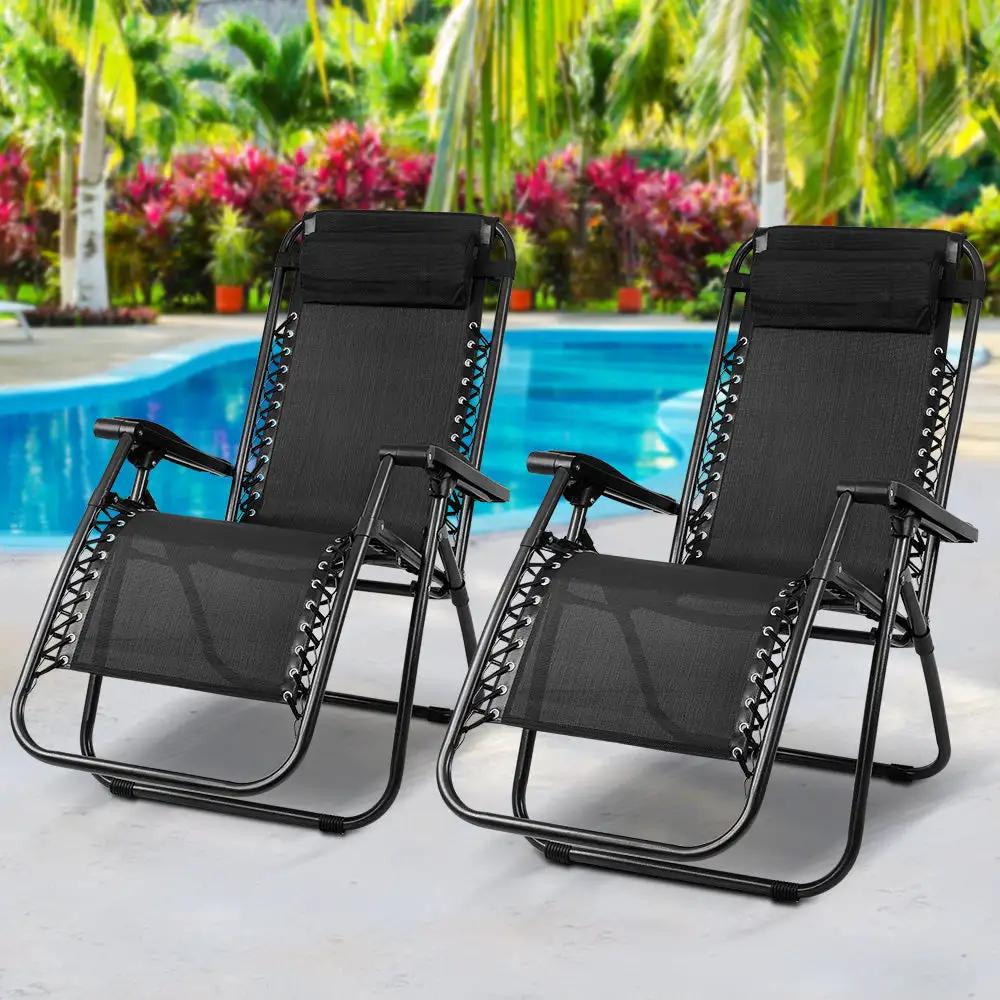 Set of 2 Zero Gravity Reclining Chairs | Black