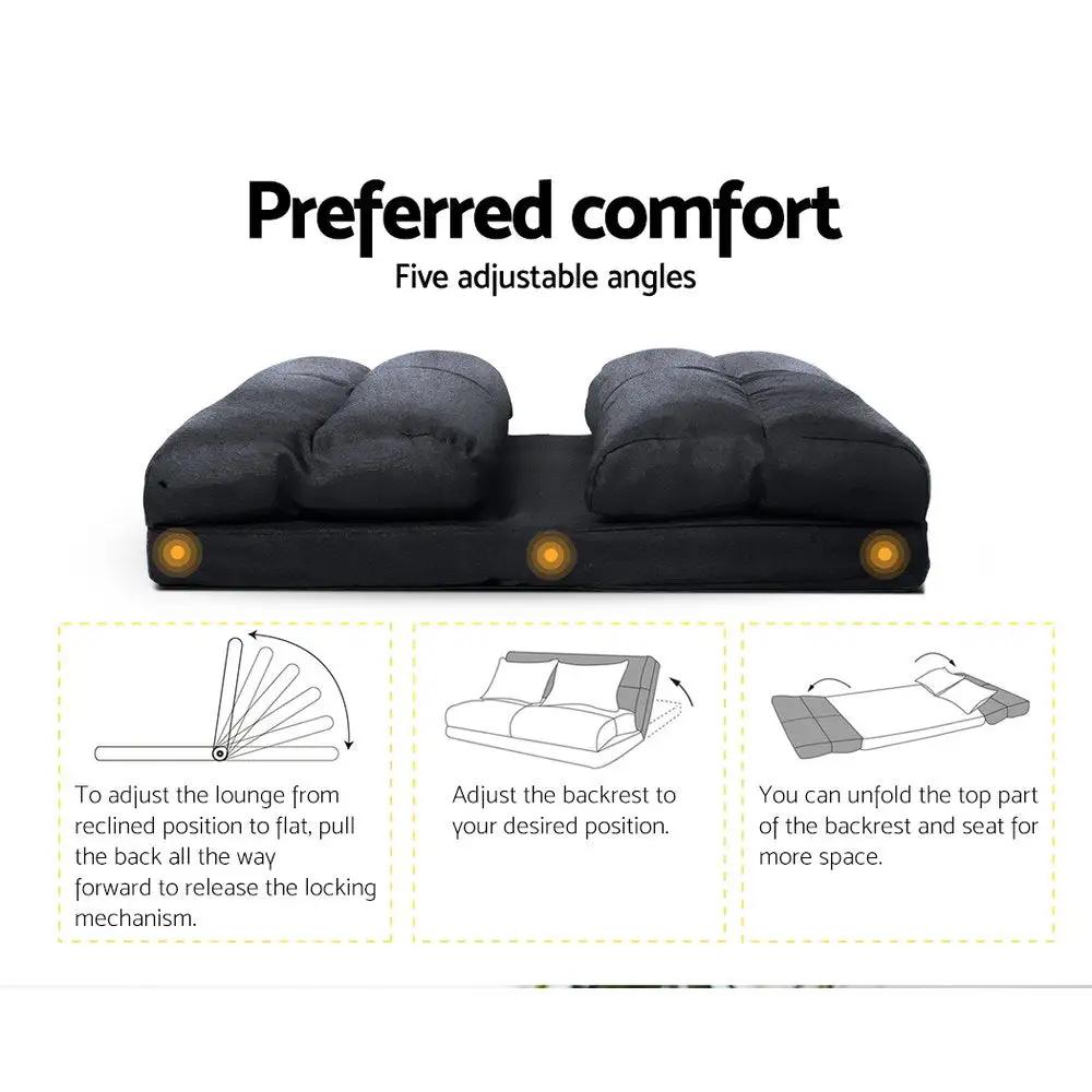 VersaLounge Adjustable Sofa Bed | Charcoal