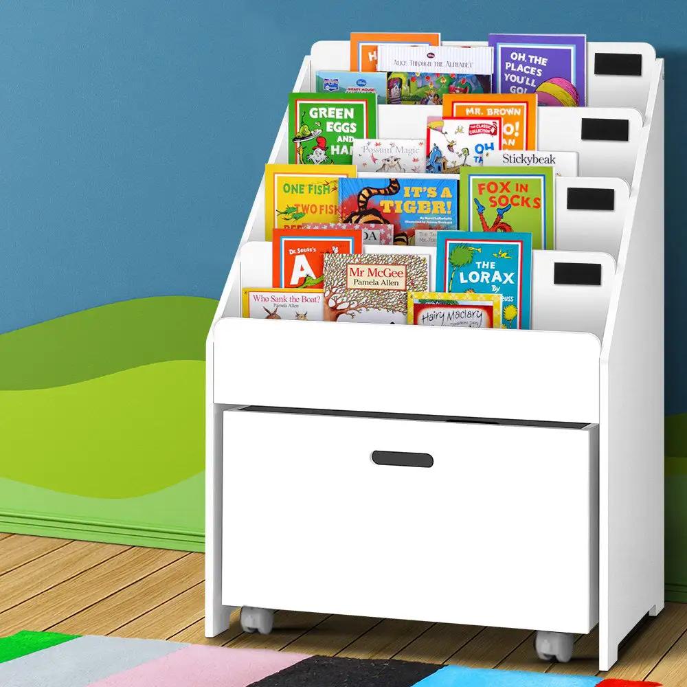 Kids Bookshelf Storage Organiser with Drawer