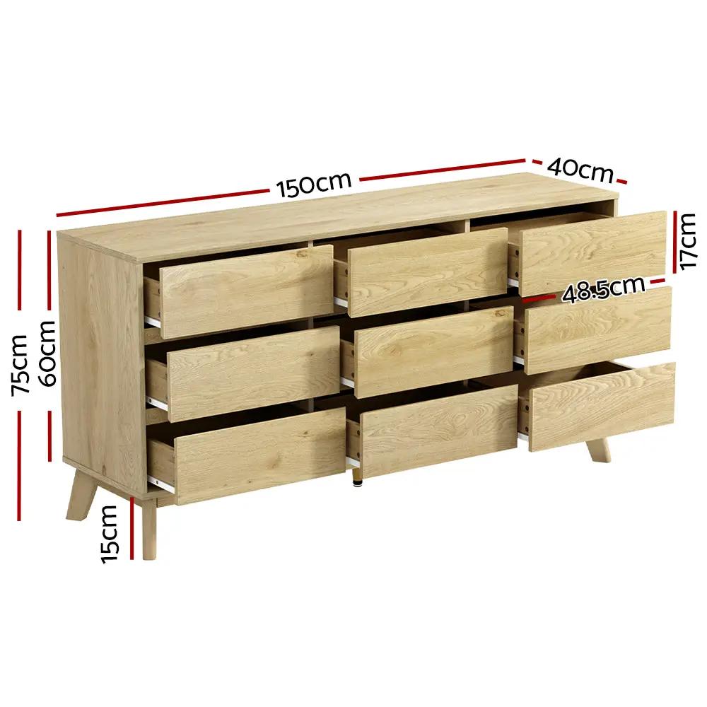 Horizon 9-Drawer Lowboy | Oak