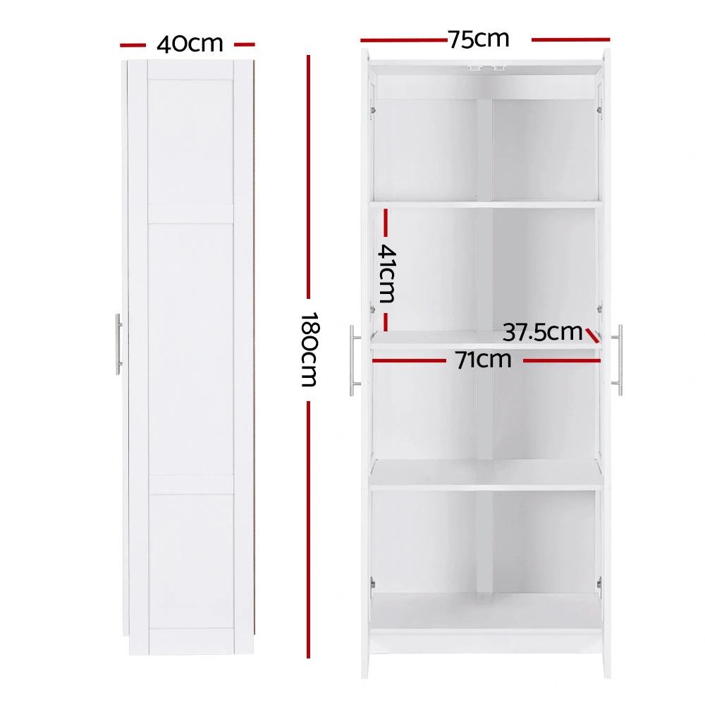 2 Door Clutter-Free Wardrobe | White