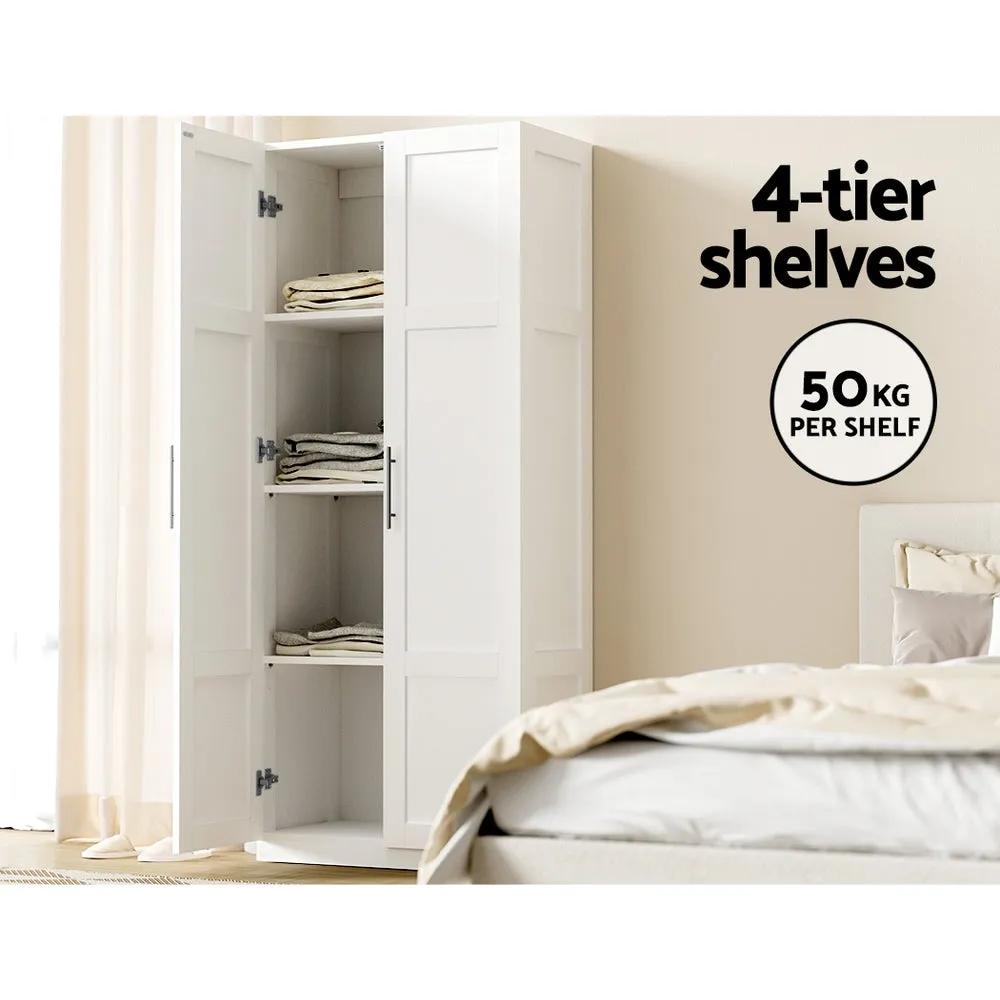 2 Door Clutter-Free Wardrobe | White