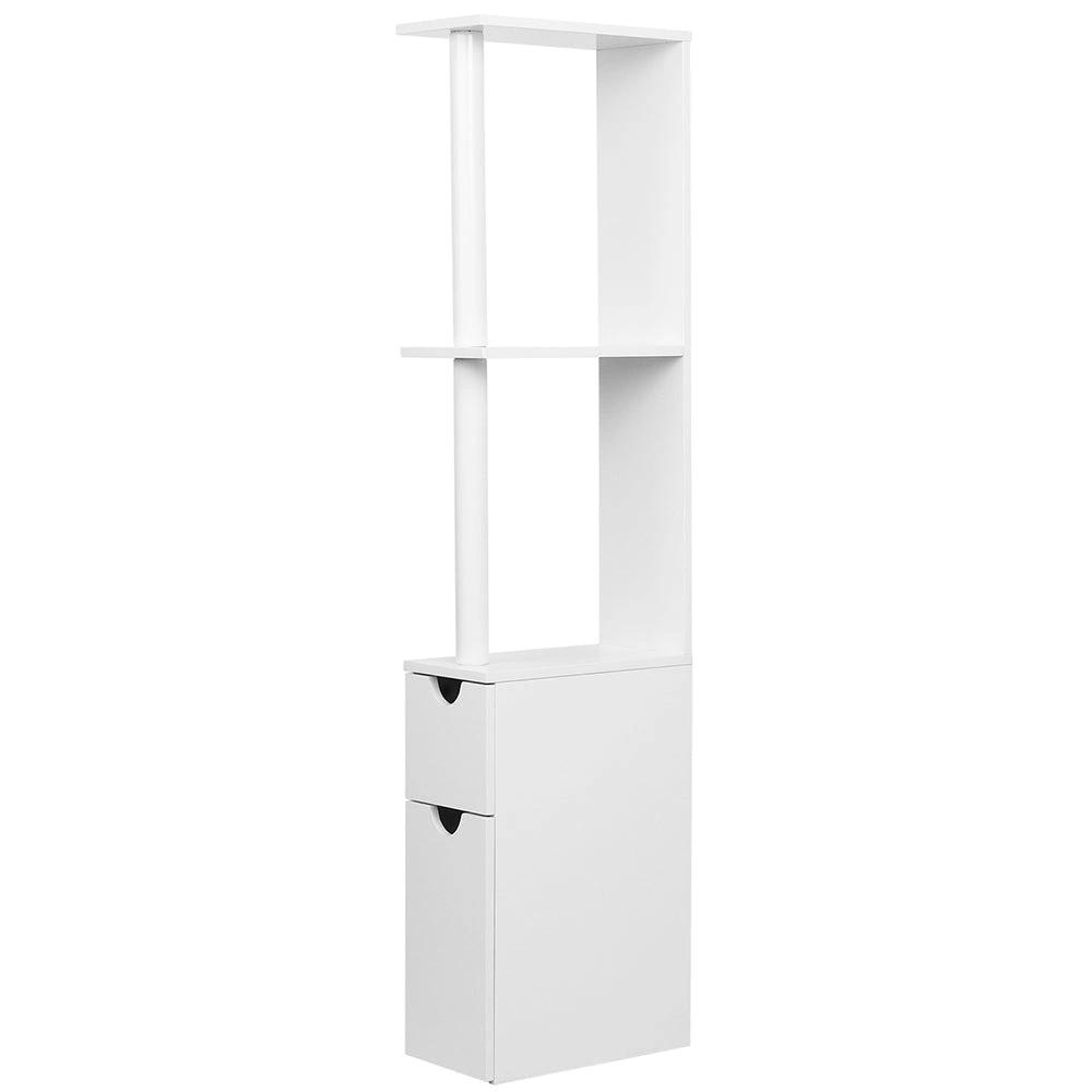 Bathroom Cabinet with Storage Drawers & Shelves 118cm  - White
