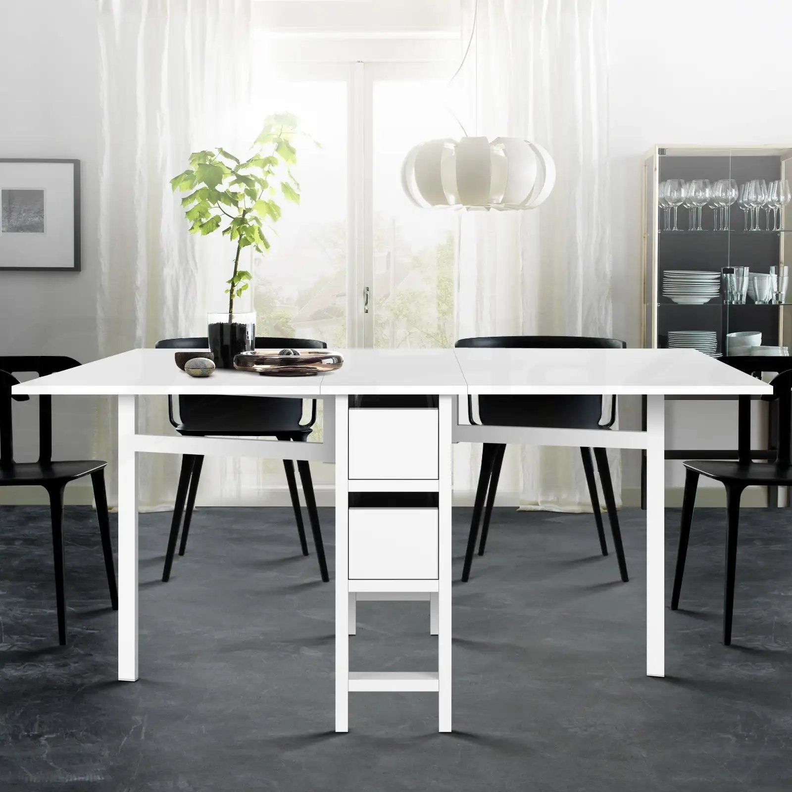 FlexiFold Extendable Dining Table | White