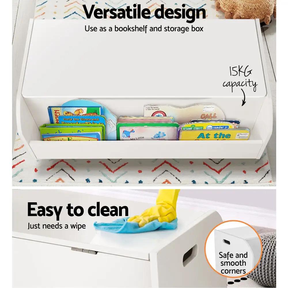 Kids Toy Box Bookshelf | White