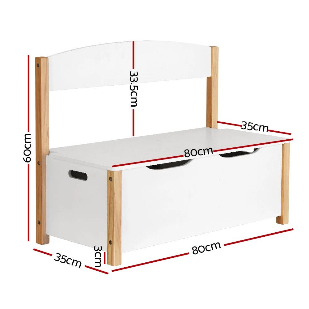 Dream Bench Toybox | White & Natural Wood