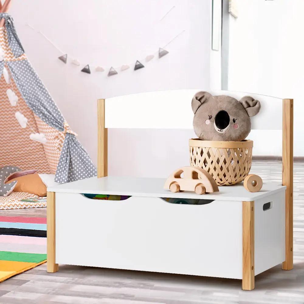 Dream Bench Toybox | White & Natural Wood