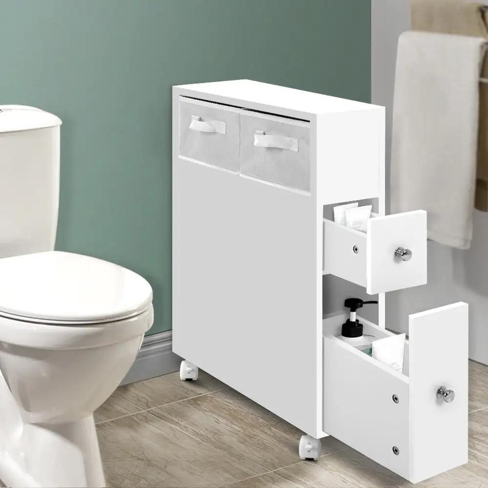 Rolling Bathroom Organizer with Narrow Compact Design