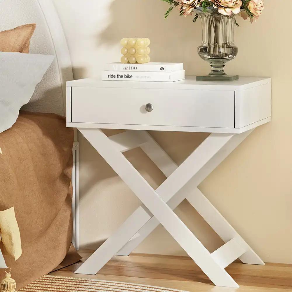 Qarbinie Bedside Table with 1 Drawer | White