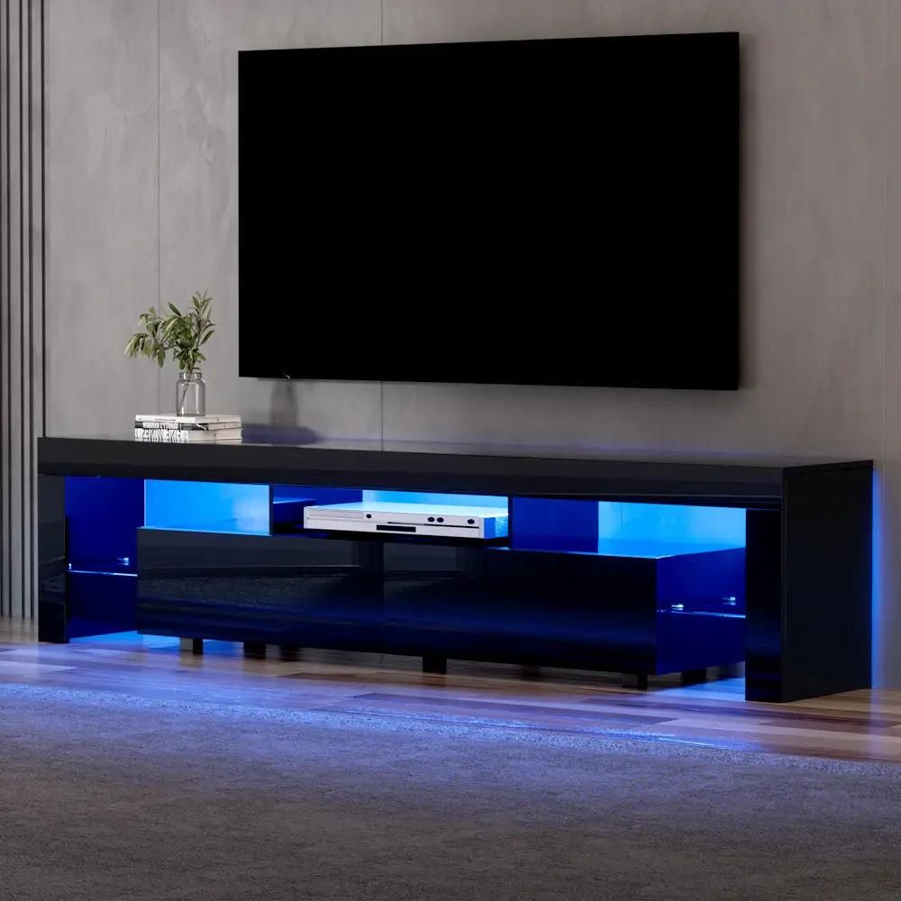 Luna LED Entertainment Unit | Gloss Black | 200cm